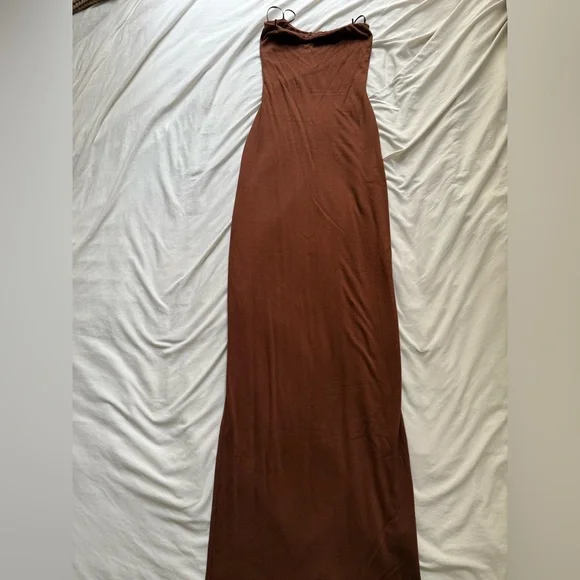 Revolve Elegant Strapless Brown Dress - Picture 3 of 7
